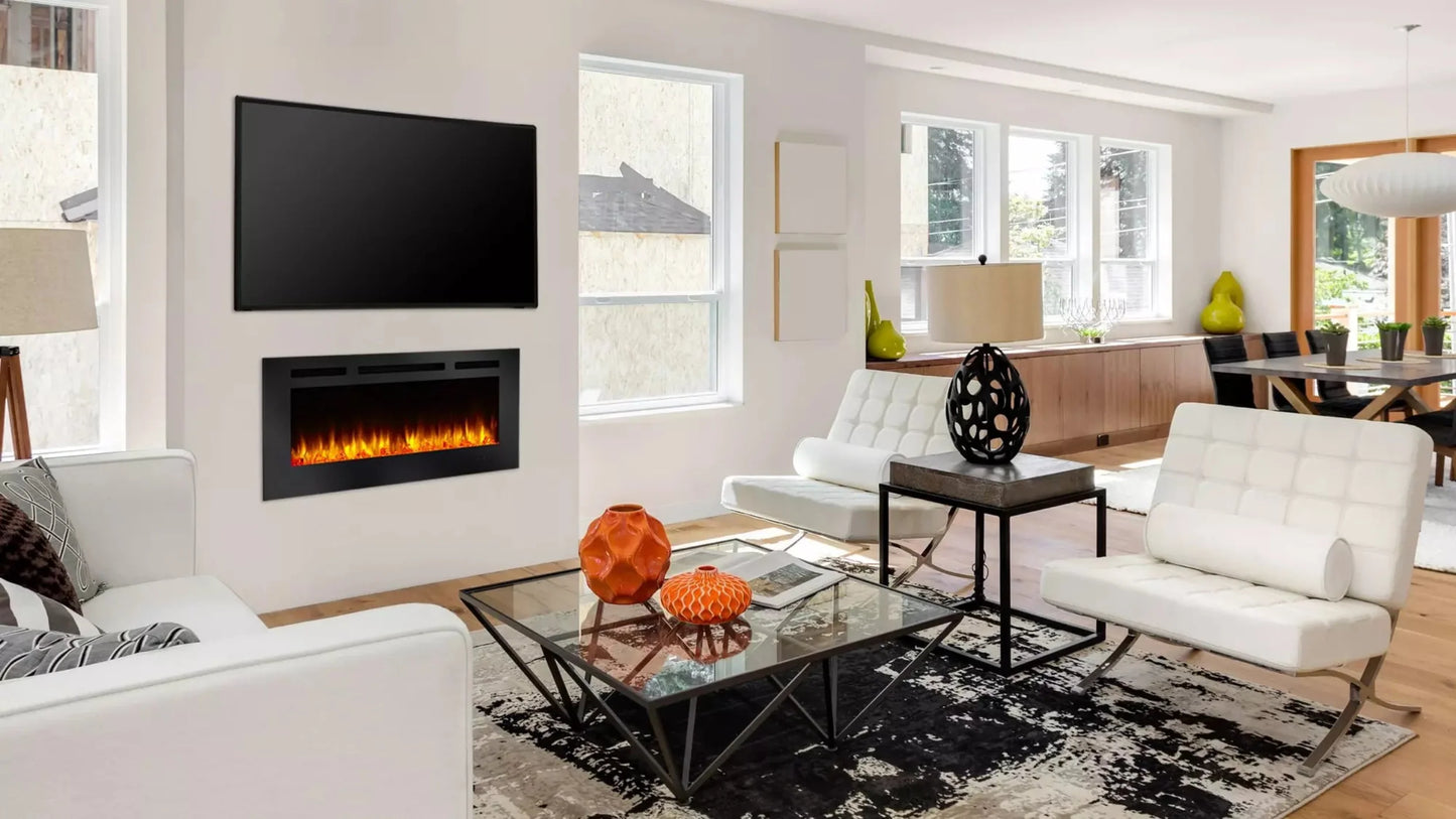 SimpliFire 60" Allusion Recessed Linear Electric Fireplace - SF-ALL60-BK
