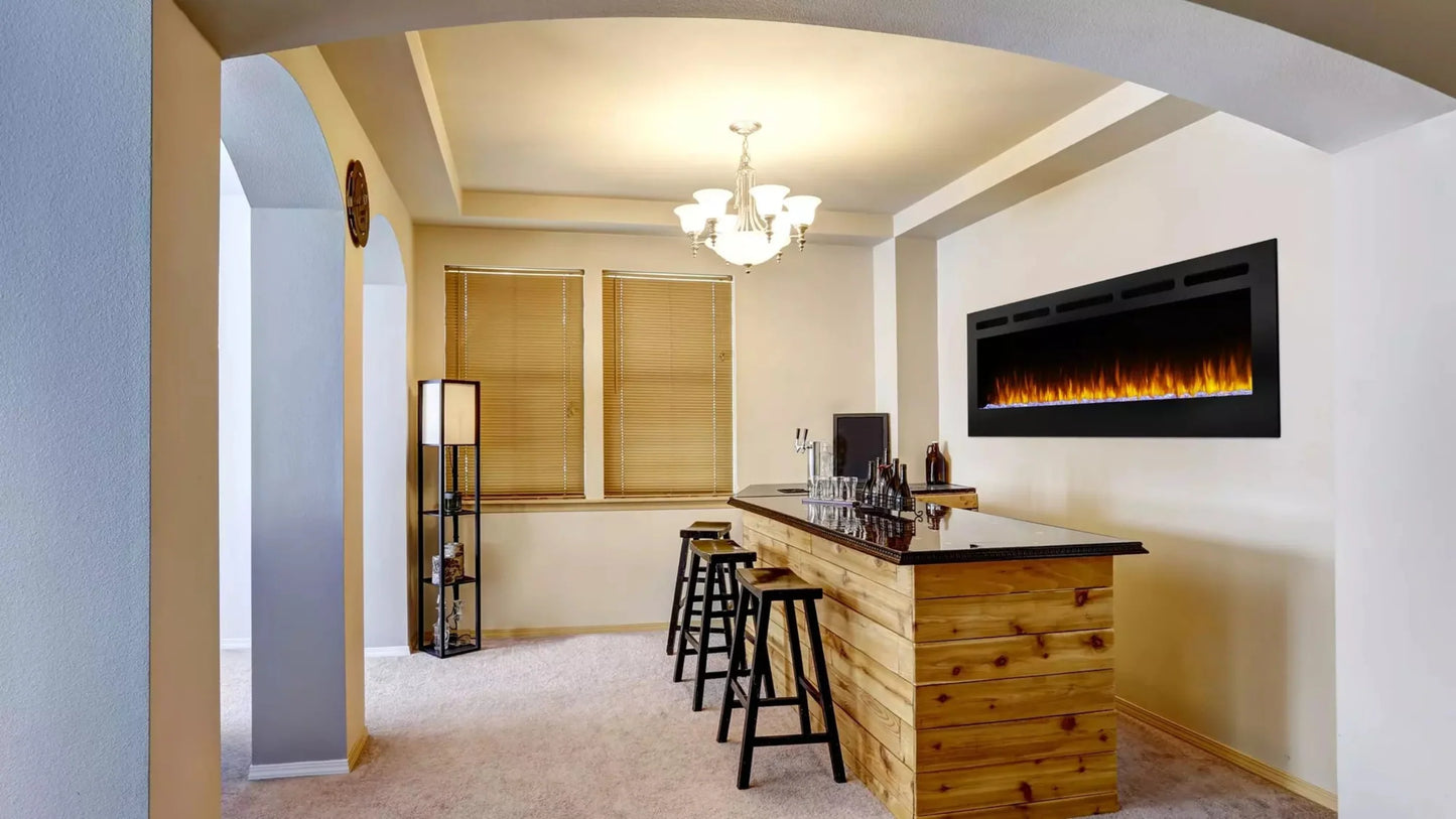 SimpliFire 48" Allusion Recessed Linear Electric Fireplace - SF-ALL48-BK