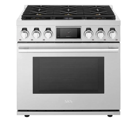 SIGNATURE KITCHEN SUITE SKSDR360SS 36-inch Dual-Fuel Pro Range with Steam-Combi Oven and Sous Vide - SKSDR360SS