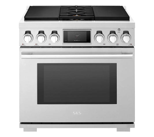 SIGNATURE KITCHEN SUITE SKSDR360SIS 36-inch Dual-Fuel Pro Range with Sous Vide and Induction - SKSDR360SIS