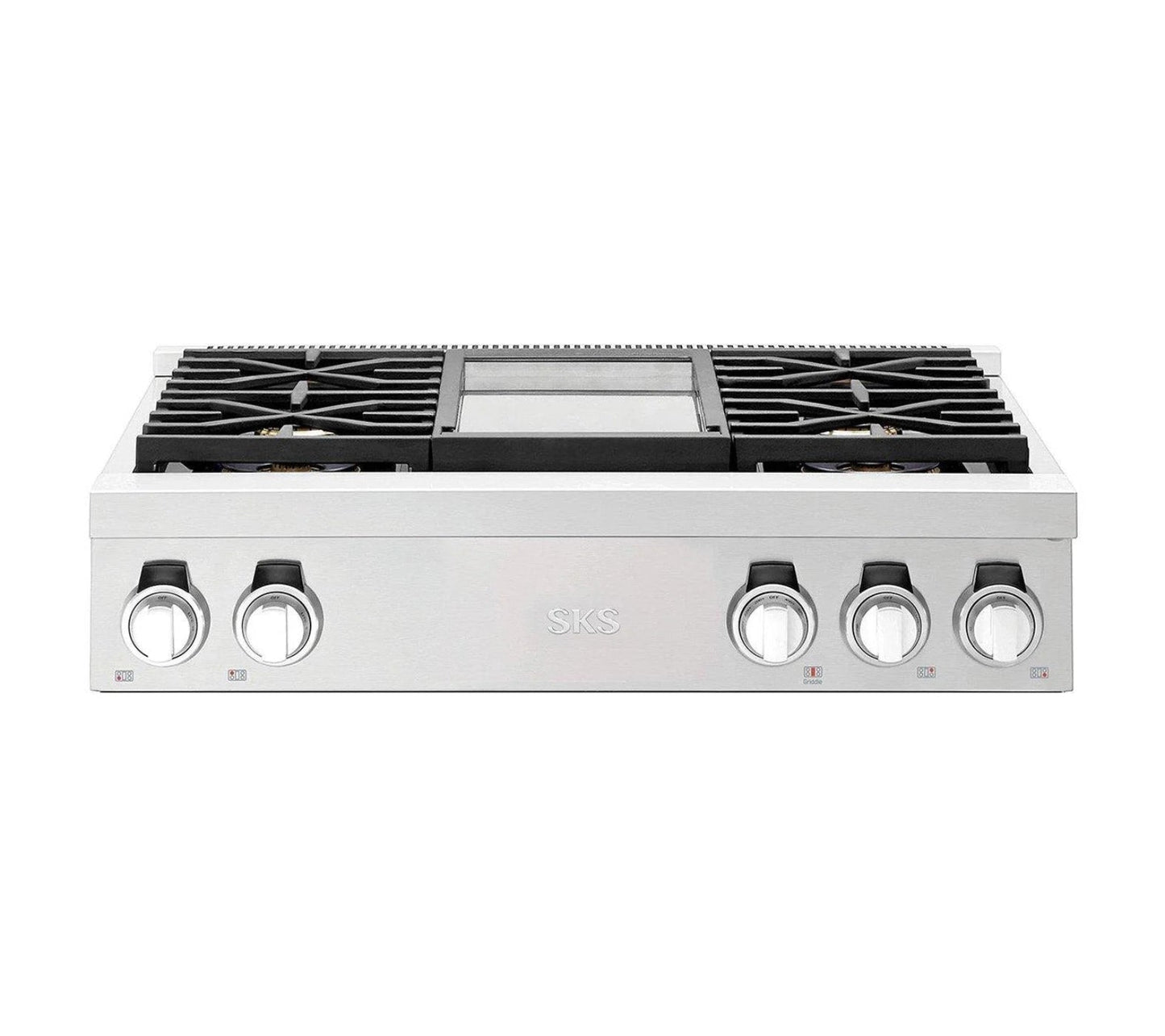 SIGNATURE KITCHEN SUITE SKSRT360GS 36-inch Gas Pro Rangetop 4 Burners and Griddle - SKSRT360GS
