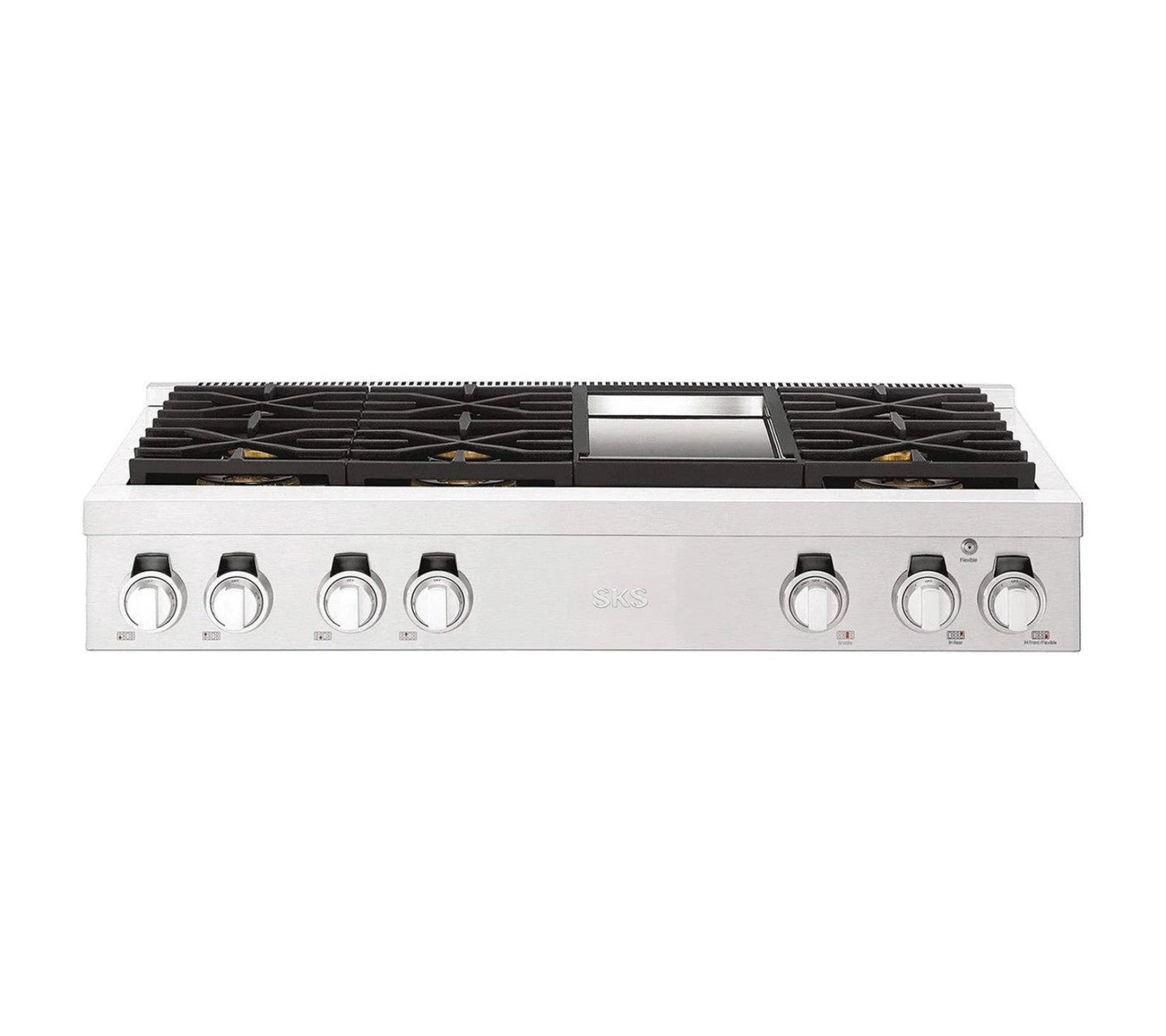 SIGNATURE KITCHEN SUITE SKSRT480GS 48-inch Gas Pro Rangetop 6 Burners and Griddle - SKSRT480GS