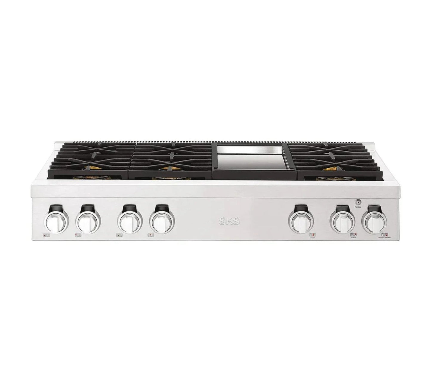 SIGNATURE KITCHEN SUITE SKSRT480GS 48-inch Gas Pro Rangetop 6 Burners and Griddle - SKSRT480GS