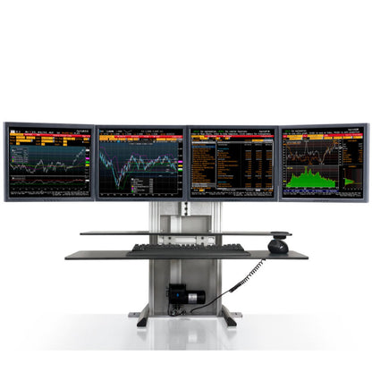 Innovative Desk One Touch Electric Quad Monitor Standing Desk Converter - IOP004