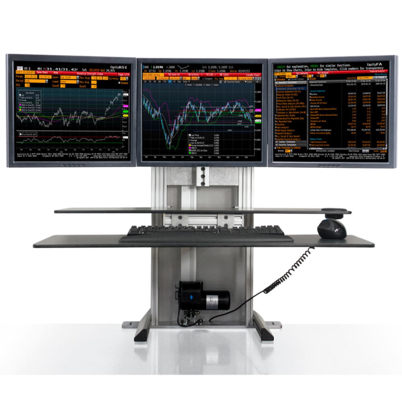 Innovative One Touch Electric Triple Monitor Standing Desk Converter - 18484
