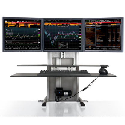 Innovative One Touch Electric Triple Monitor Standing Desk Converter - 18484