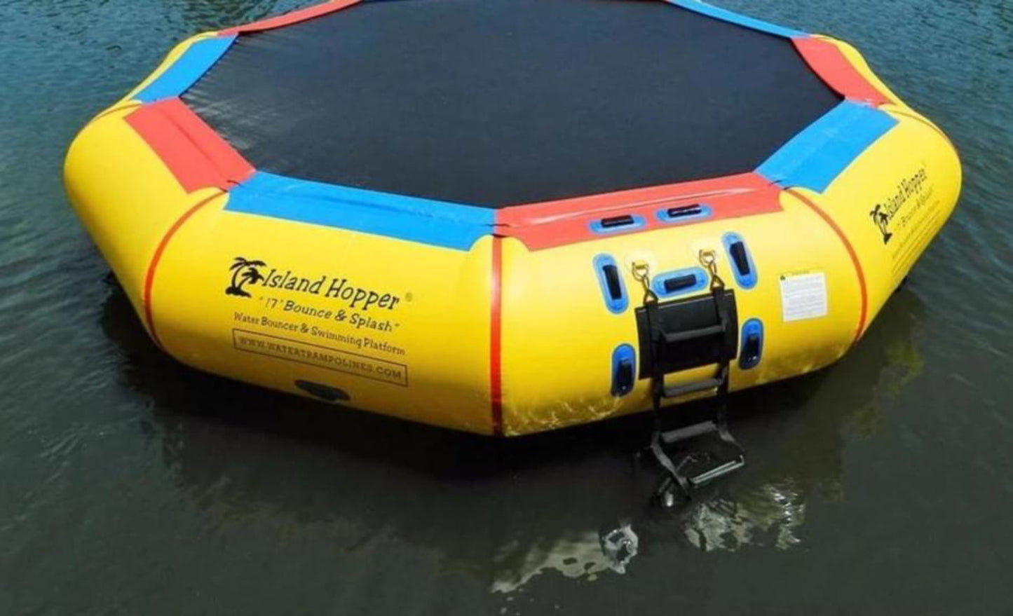 Island Hopper 17' Springless Water Bouncer "Bounce & Splash" - Recreational Grade - 17'BNS