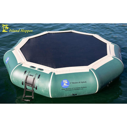 Island Hopper 17' Springless Water Bouncer "Bounce & Splash" - Recreational Grade - 17'BNS