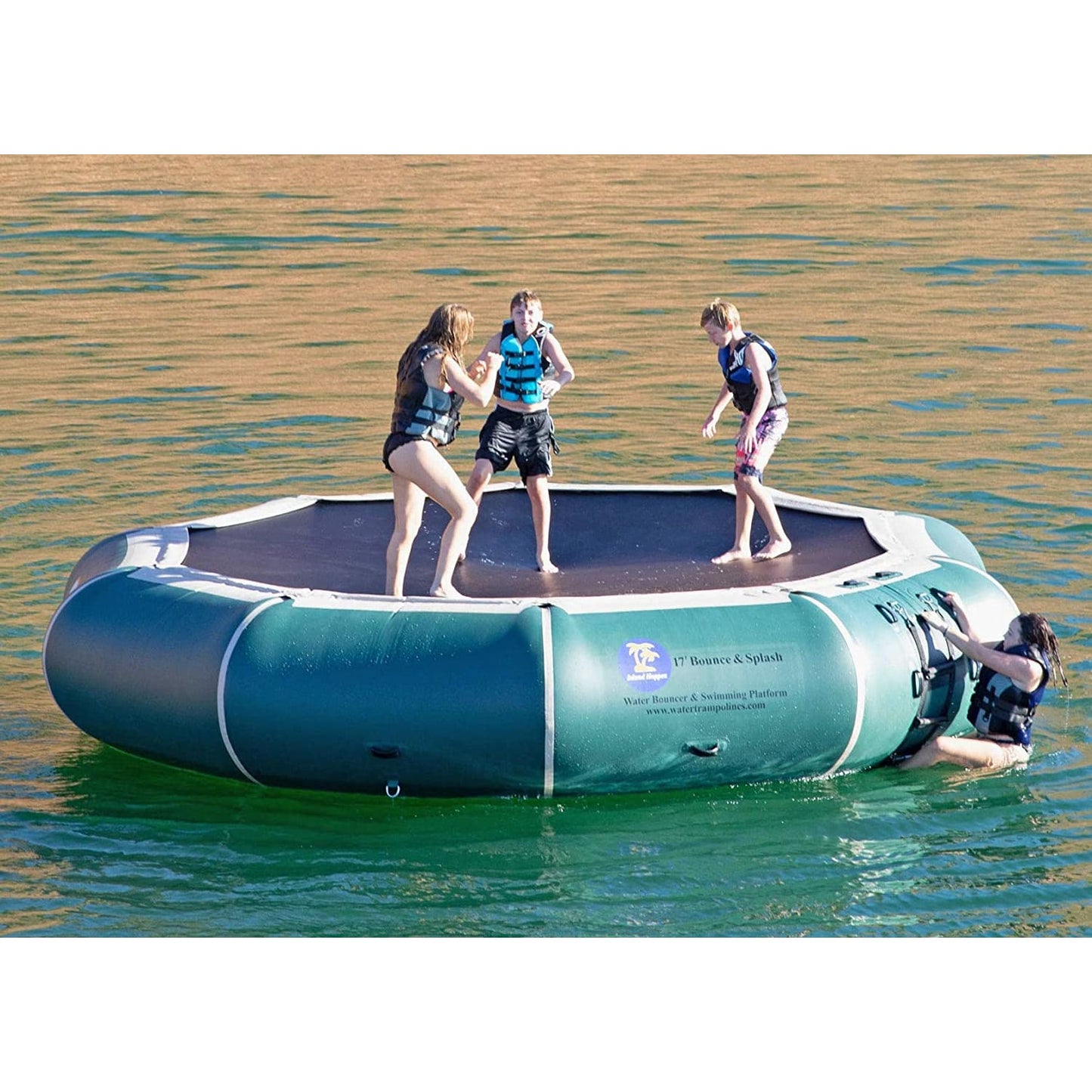 Island Hopper 17' Springless Water Bouncer "Bounce & Splash" - Recreational Grade - 17'BNS