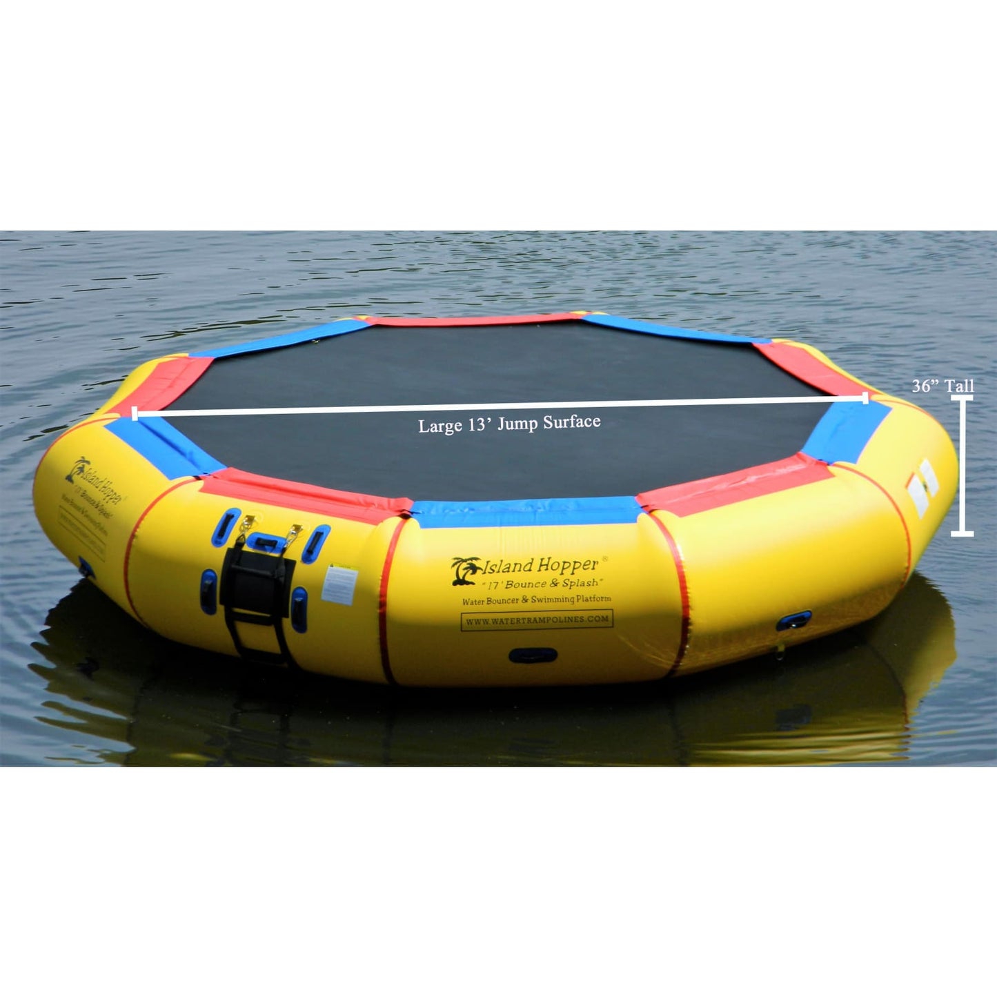 Island Hopper 17' Springless Water Bouncer "Bounce & Splash" - Recreational Grade - 17'BNS