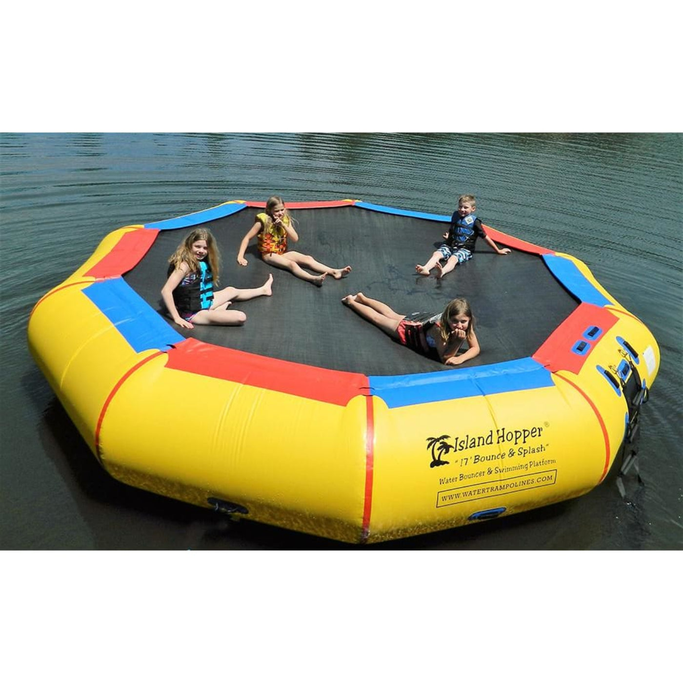 Island Hopper 17' Springless Water Bouncer "Bounce & Splash" - Recreational Grade - 17'BNS