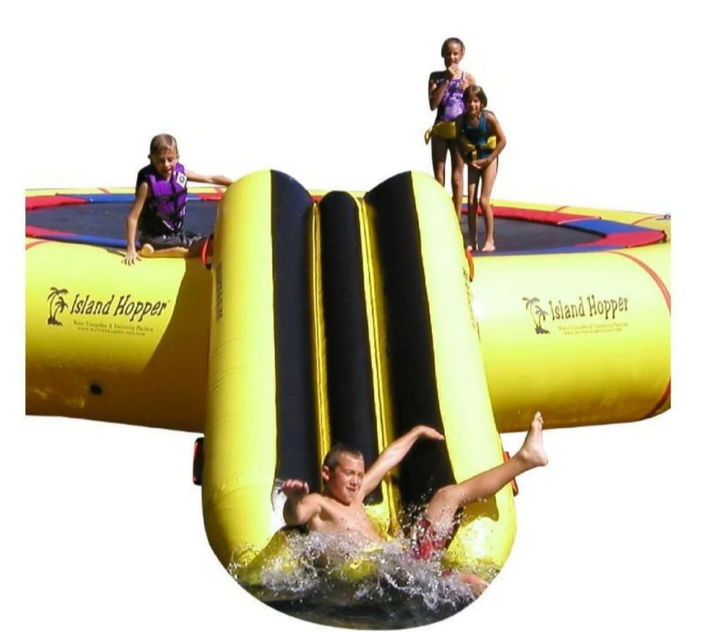 Island Hopper Bounce N Slide Water Attachment for Water Trampoline & Bouncer -- PVCSLIDE