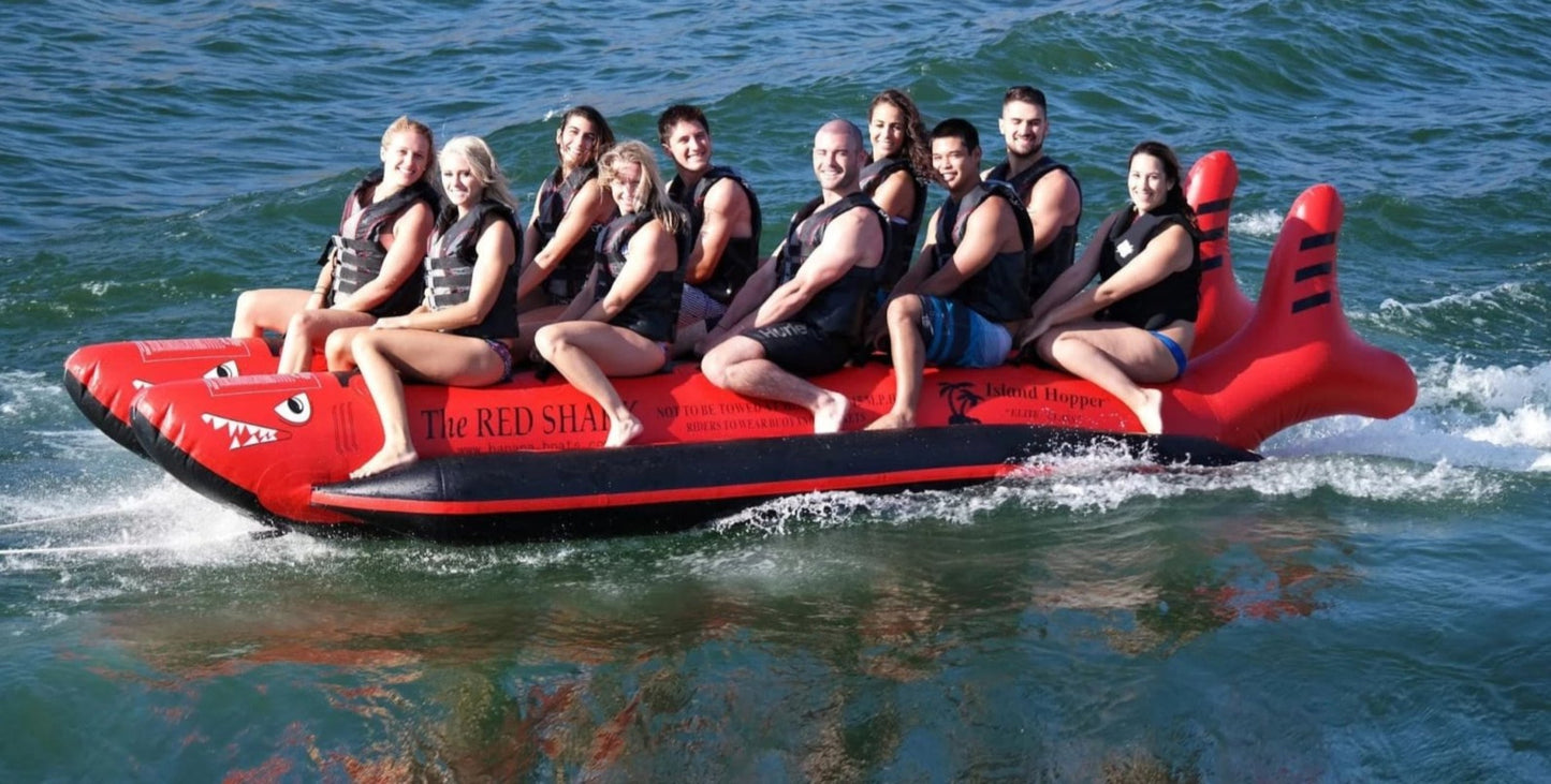 Island Hopper Elite Class Red Shark Banana Boat 10 Passenger - RSPVC-10