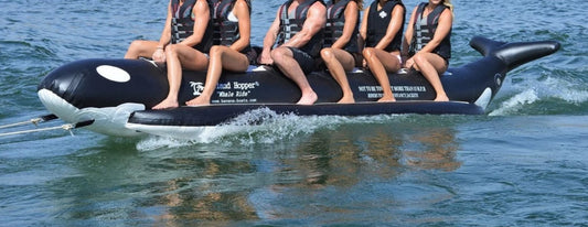 Island Hopper Whale Ride Banana Style Water Sled 6 Passenger in-line - PVC-6-WR