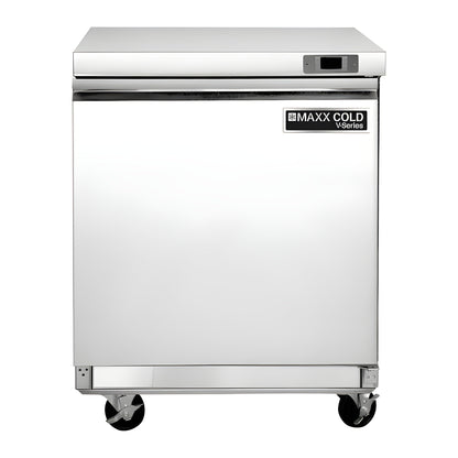 Maxx Cold V-Series 1 Door Undercounter Freezer, in Stainless Steel - MVF29UHC