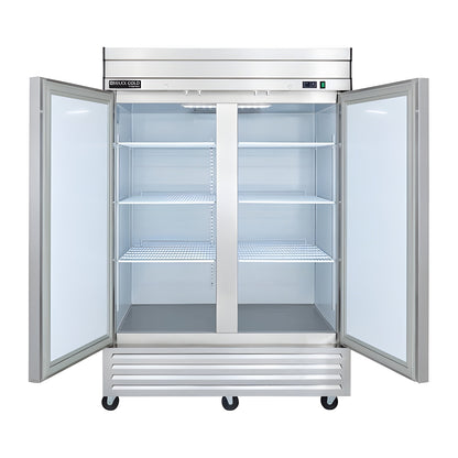 Maxx Cold V-Series 2 Door Reach-In Refrigerator, Bottom Mount, in Stainless Steel - - MVR-49FDHC