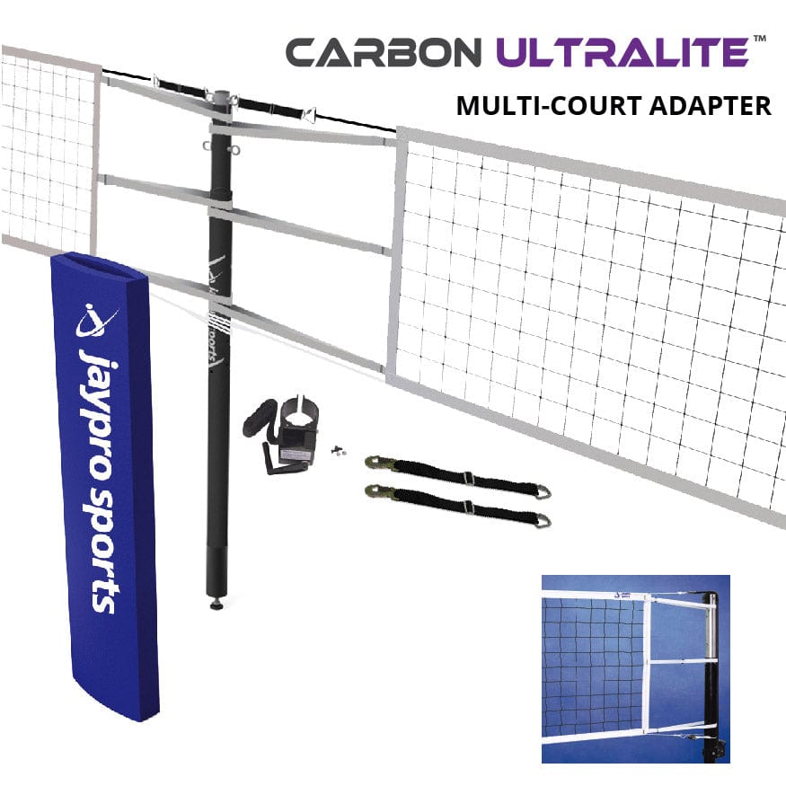 Jaypro Carbon Ultralite Volleyball Net Center Upright System (3-1/2 in. Floor Sleeve) PVBC-900
