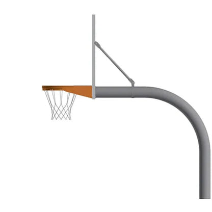 Jaypro Gooseneck Basketball System (4-1/2" Pole with 4' Offset) 56"W x 36"H Aluminum Fan Backboard - 996-FABT-DR