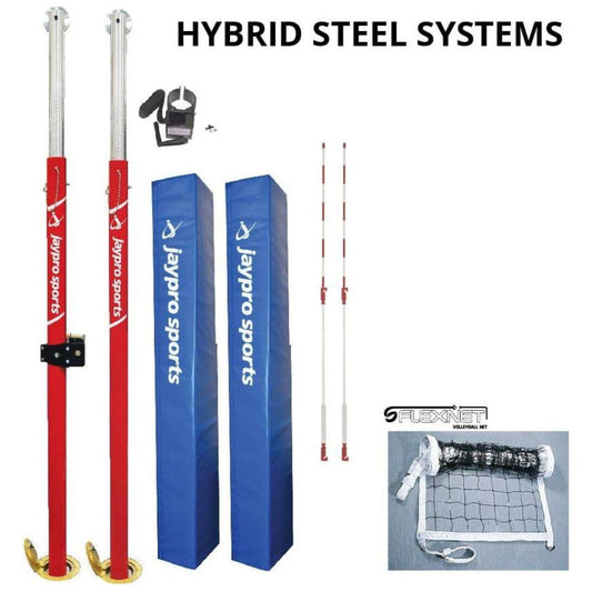 Jaypro Hybrid Steel Volleyball Net System - PVB-3000
