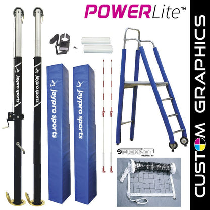 Jaypro PowerLite Volleyball System Deluxe Package (3 in. Floor Sleeve) PVB-6PKGDX