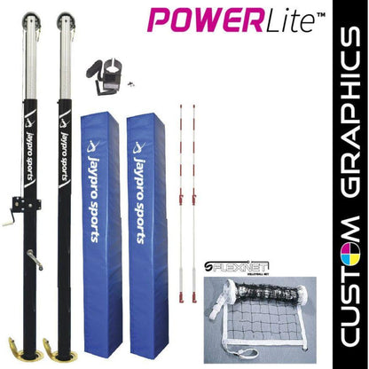 Jaypro PowerLite Volleyball System with Custom Graphics - NFHS, NCAA, USVBA - PVB-7000DX