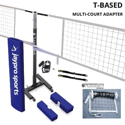 Jaypro T-Base Competition Volleyball Net Center Upright System (FeatherLite Pin-Stop Height Adjust Upright) - PVBC-250