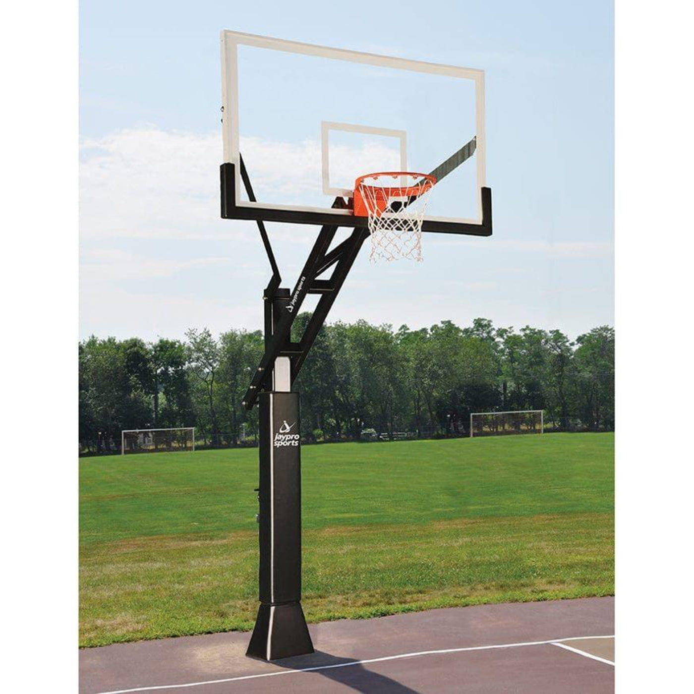 Jaypro Titan Basketball System Adjustable Series 6 in.x 6 in. Pole with 4 ft. Offset 72 in. Backboard  - CVAC66