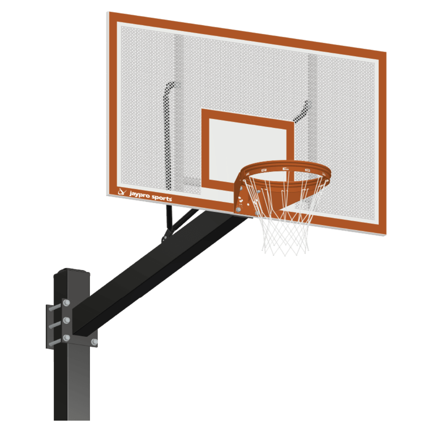 Jaypro Titan Basketball System (6"x 6" Pole with 6' Offset) 72" Perforated Steel Backboard - 770-PF-FR