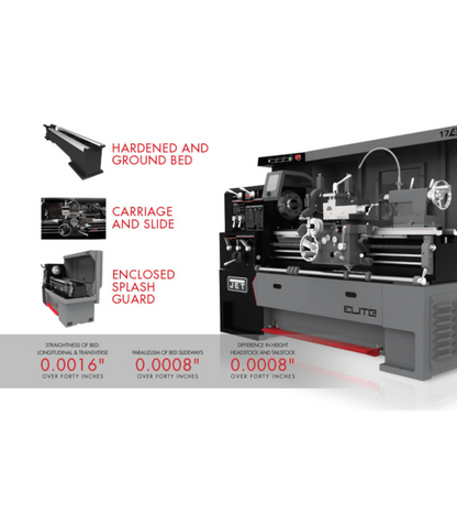 JET Elite Lathe E-1340VS with ACU-RITE 303 CSS DRO - JT9-892415