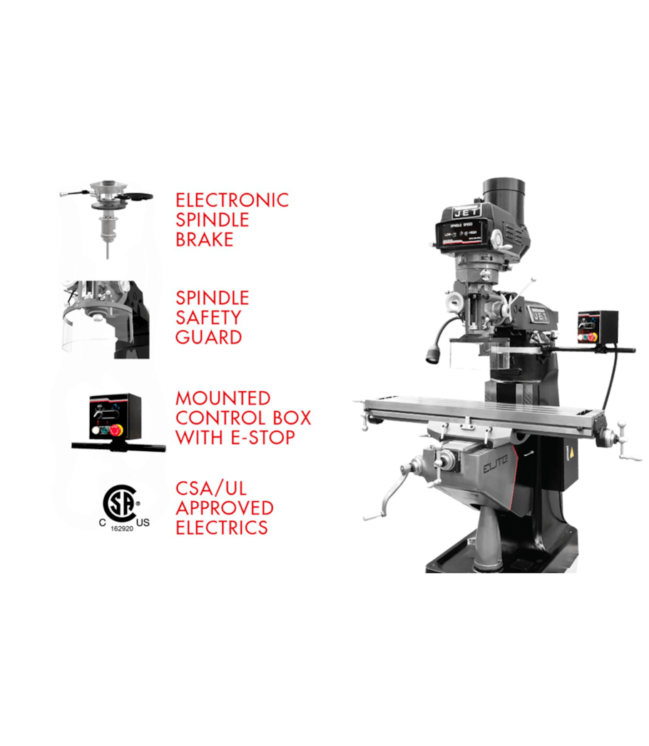 JET Elite EVS-949 Mill with 3-Axis ACU-RITE 203 (Quill) DRO - JT9-894316