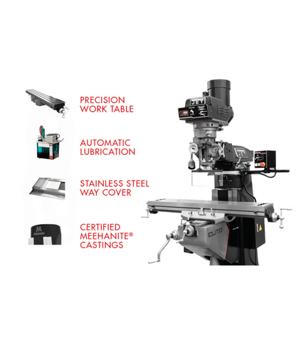 JET Elite ETM-949 Mill with 3-Axis ACU-RITE 303 (Quill) DRO - JT9-894137