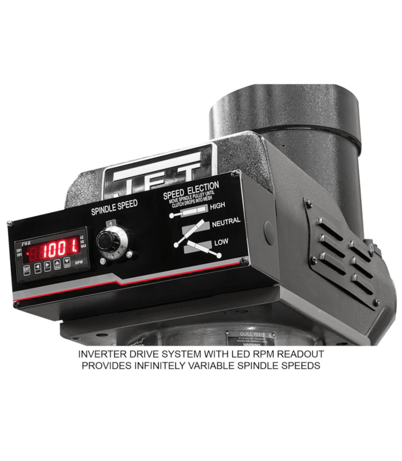 JET Elite ETM-949 Mill with 3-Axis Newall DP700 (Knee) DRO and X-Axis JET Powerfeed and USA Made Air Draw Bar - JT9-894167