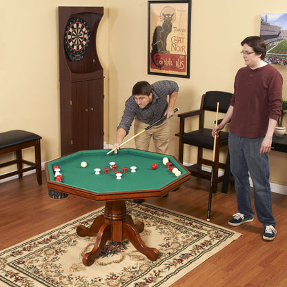 Hathaway Kingston Oak 3 in 1 Poker Table Set with Chairs - BG2351