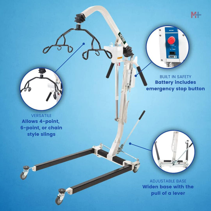 Joerns Healthcare Hoyer Deluxe Power Lifter Bariatric Patient Lift with 6-Point Cradle