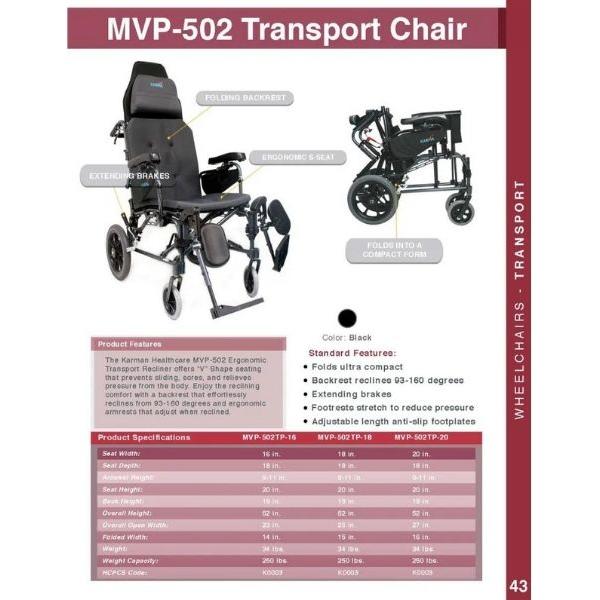 Karman MVP-502-TP Reclining Wheelchair