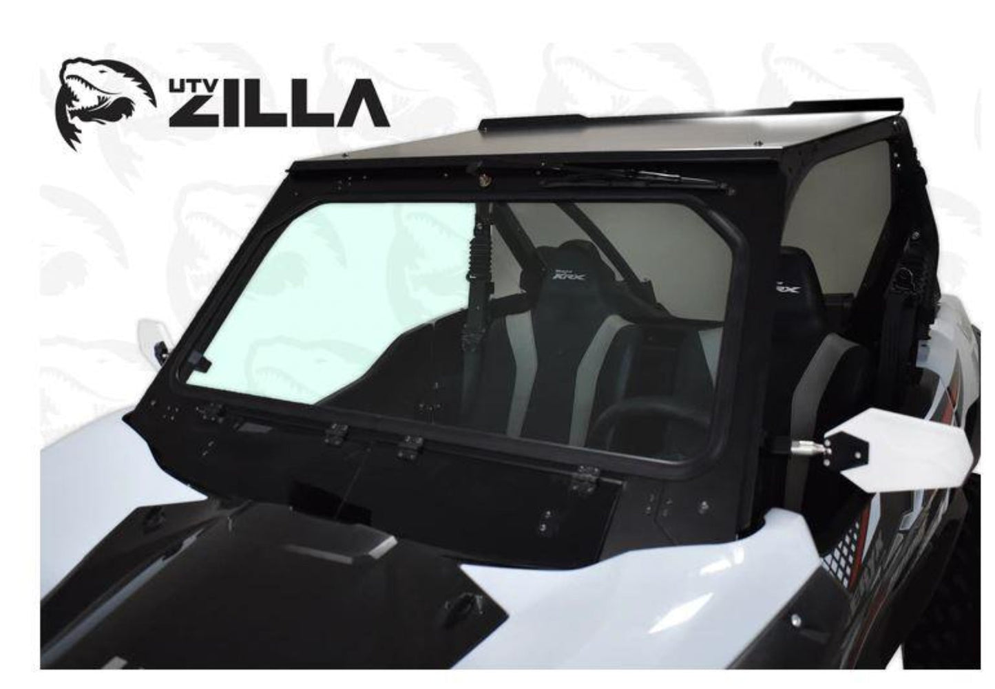 UTVZILLA Kawasaki KRX 1000 Full Glass Windshield (2020+) - ZL-KRX-WS-GLS-BLK-Y