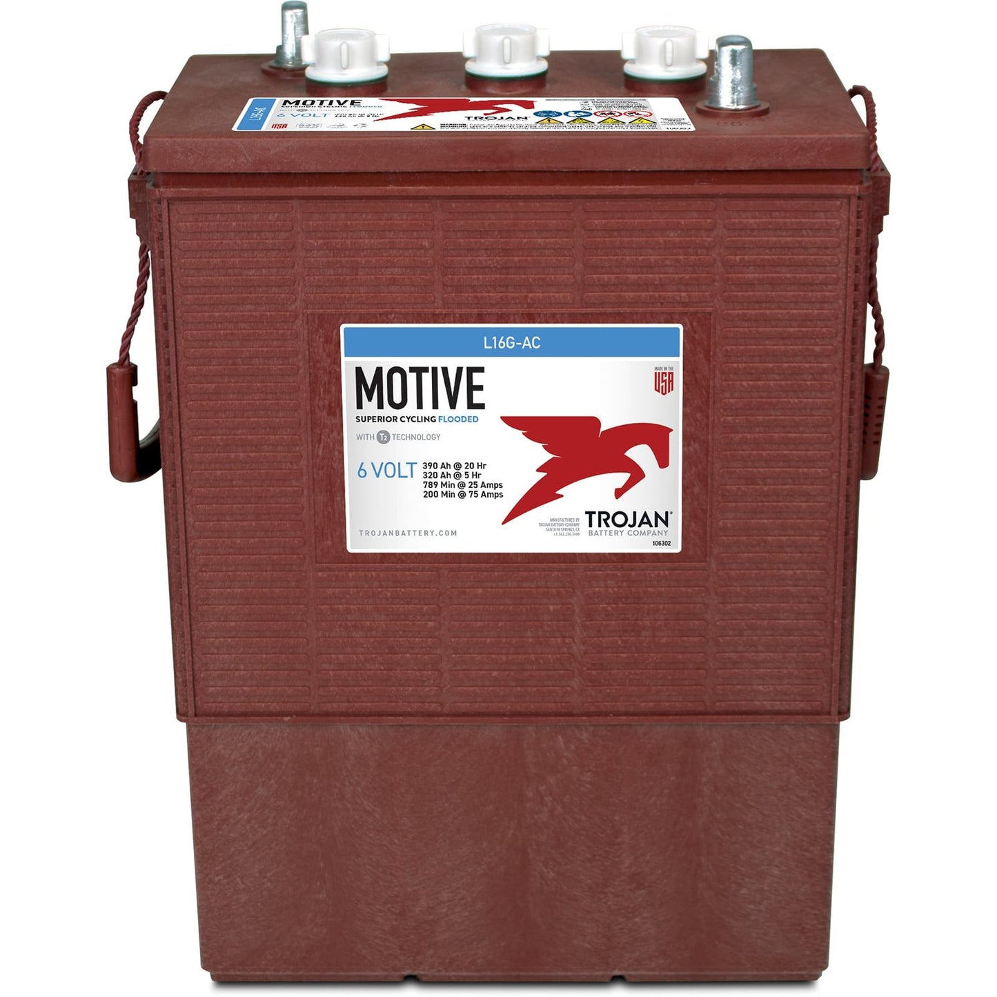Trojan Motive L16G-AC 6V 390Ah Flooded Lead Acid Deep Cycle Battery
