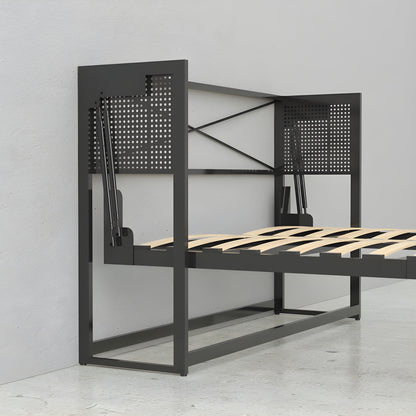 Murphy Bed With Desk, Full Size, Coventry Walnut by Leto Muro