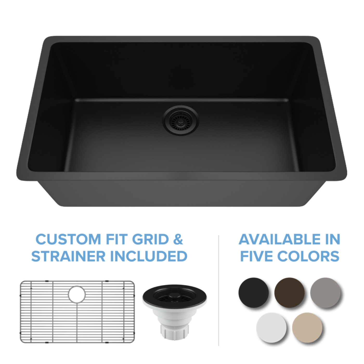 Lexicon Large 32" Single Bowl Composite Sink