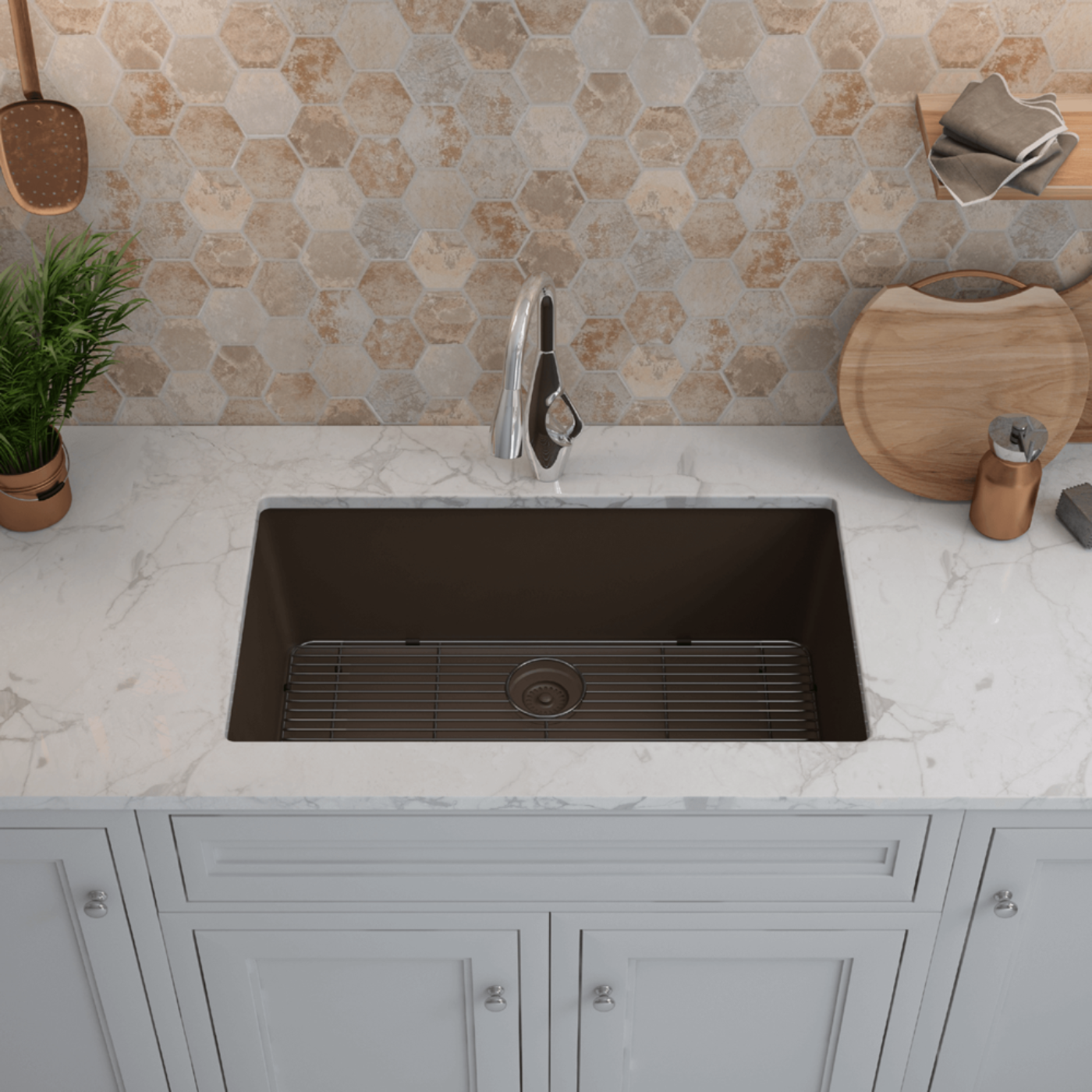 Lexicon Large 32" Single Bowl Composite Sink