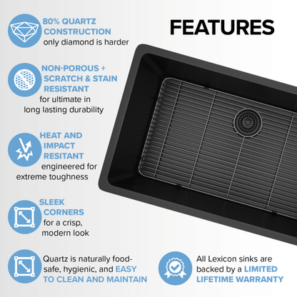 Lexicon Large 32" Single Bowl Composite Sink