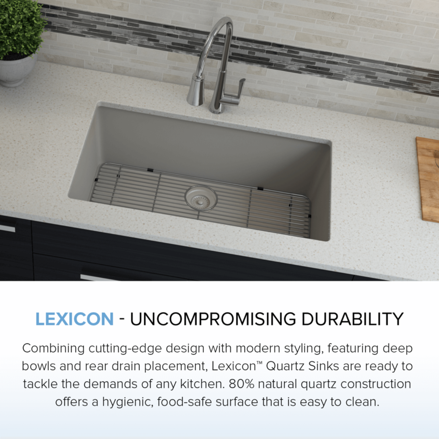 Lexicon Large 32" Single Bowl Composite Sink