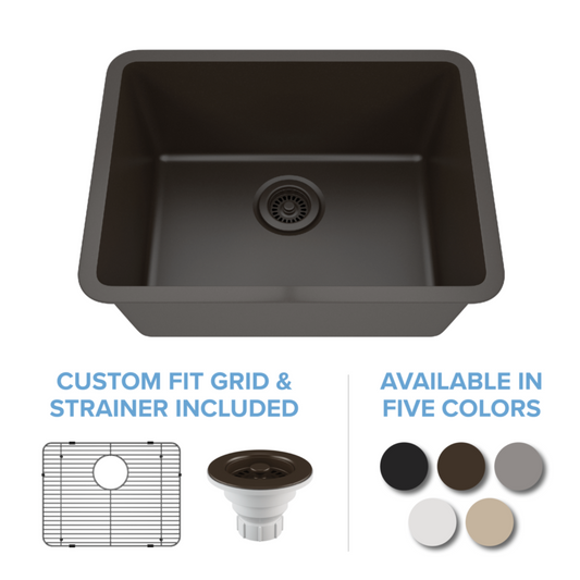 Lexicon Standard Size Rectangle Quartz Composite Kitchen Sink