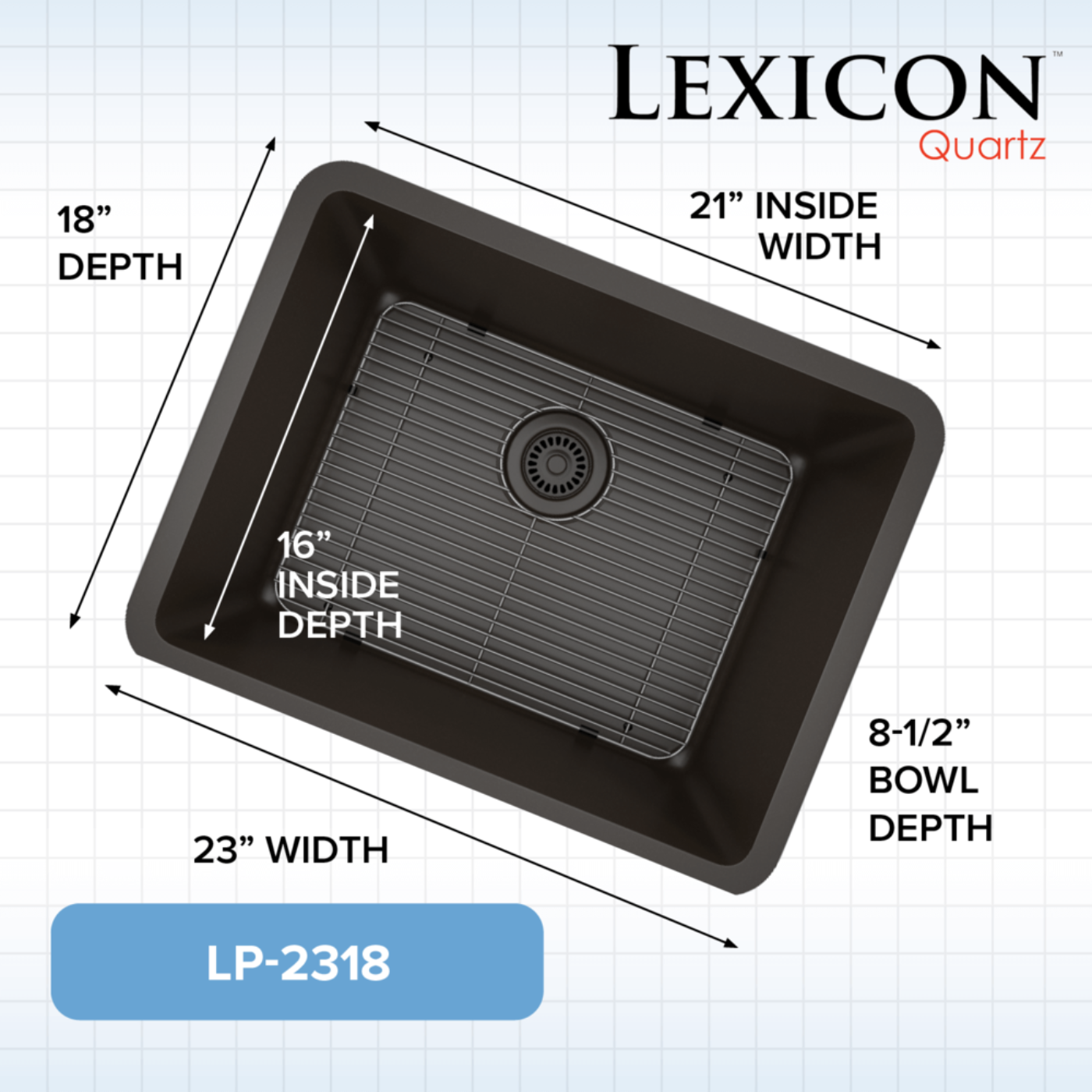 Lexicon Standard Size Rectangle Quartz Composite Kitchen Sink