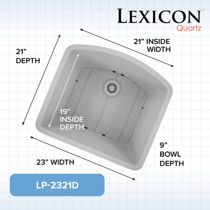 Lexicon D-Shaped Quartz Composite Kitchen Sink