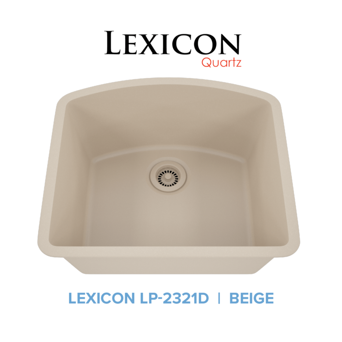 Lexicon D-Shaped Quartz Composite Kitchen Sink