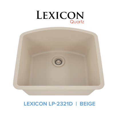 Lexicon D-Shaped Quartz Composite Kitchen Sink