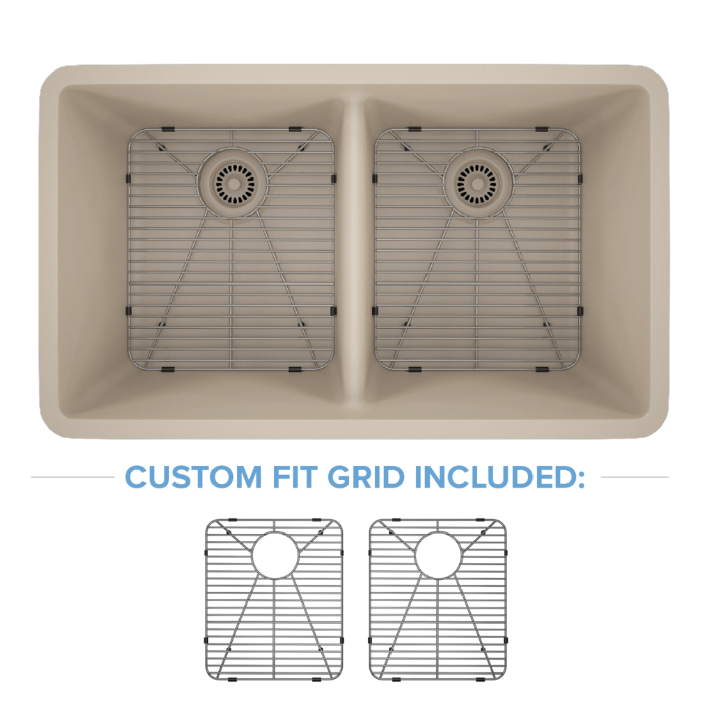 Lexicon 32" Equal Double Bowl Quartz Composite Sink