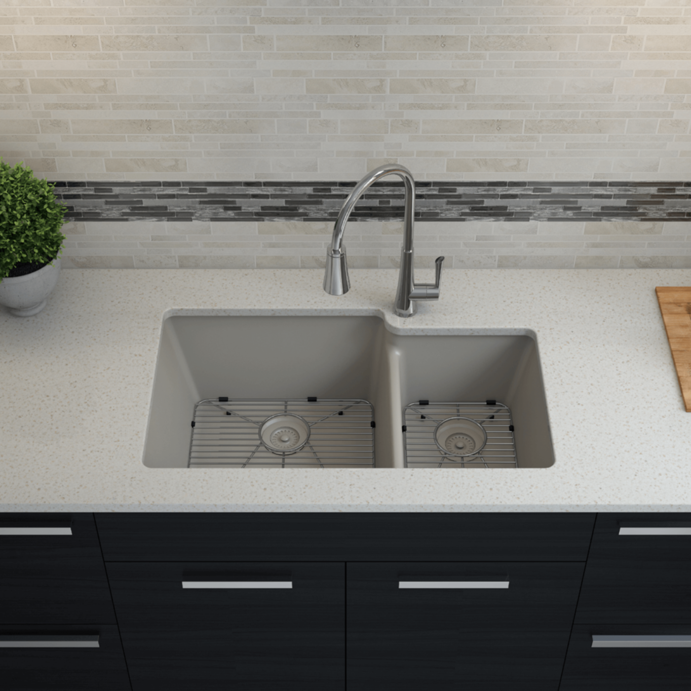 Lexicon 32" Double Bowl 60/40 Quartz Composite Sink