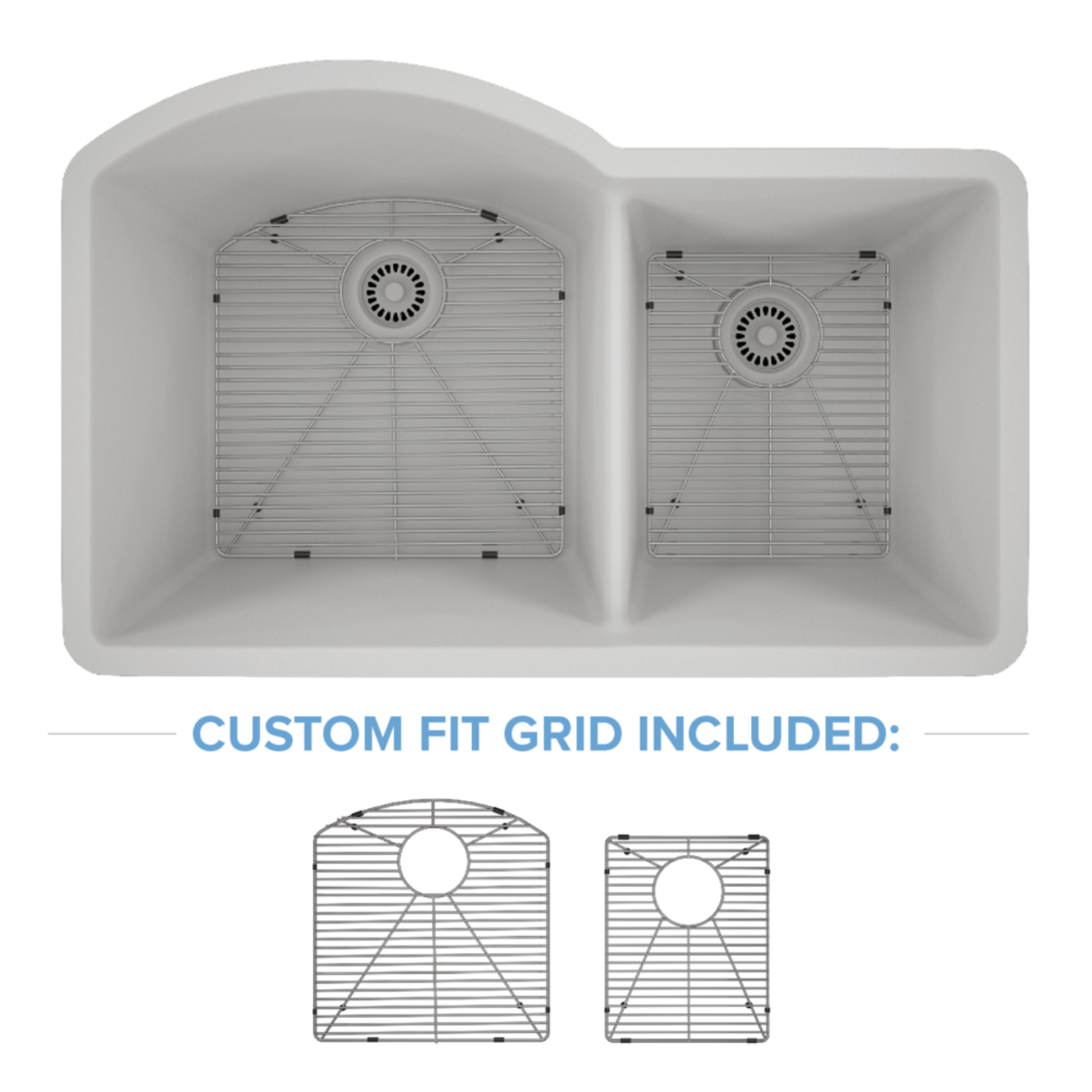 Lexicon 32" Double Bowl 70/30 Quartz Composite Sink